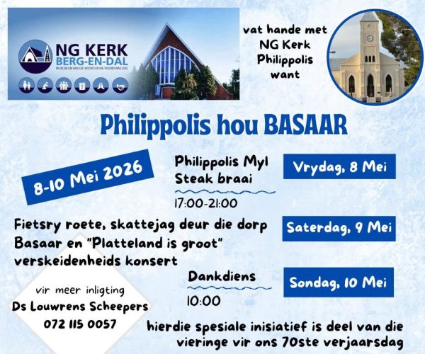 2026-03-14 Philippolis basaar 8-10 Mei 2026